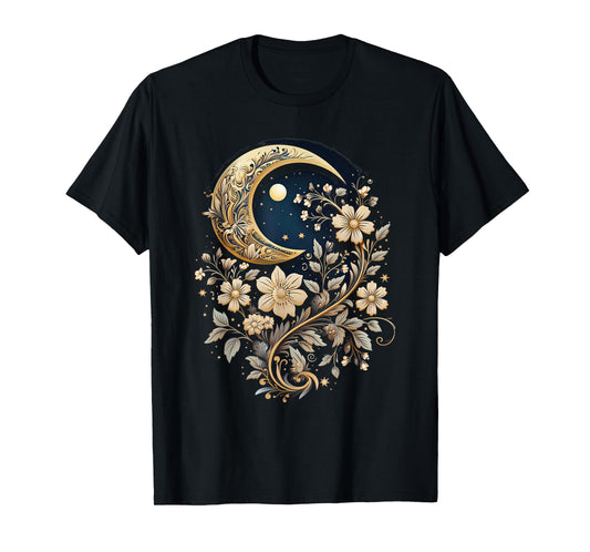 cottagecore aesthetic complex mushroom goblincore moon T-Shirt