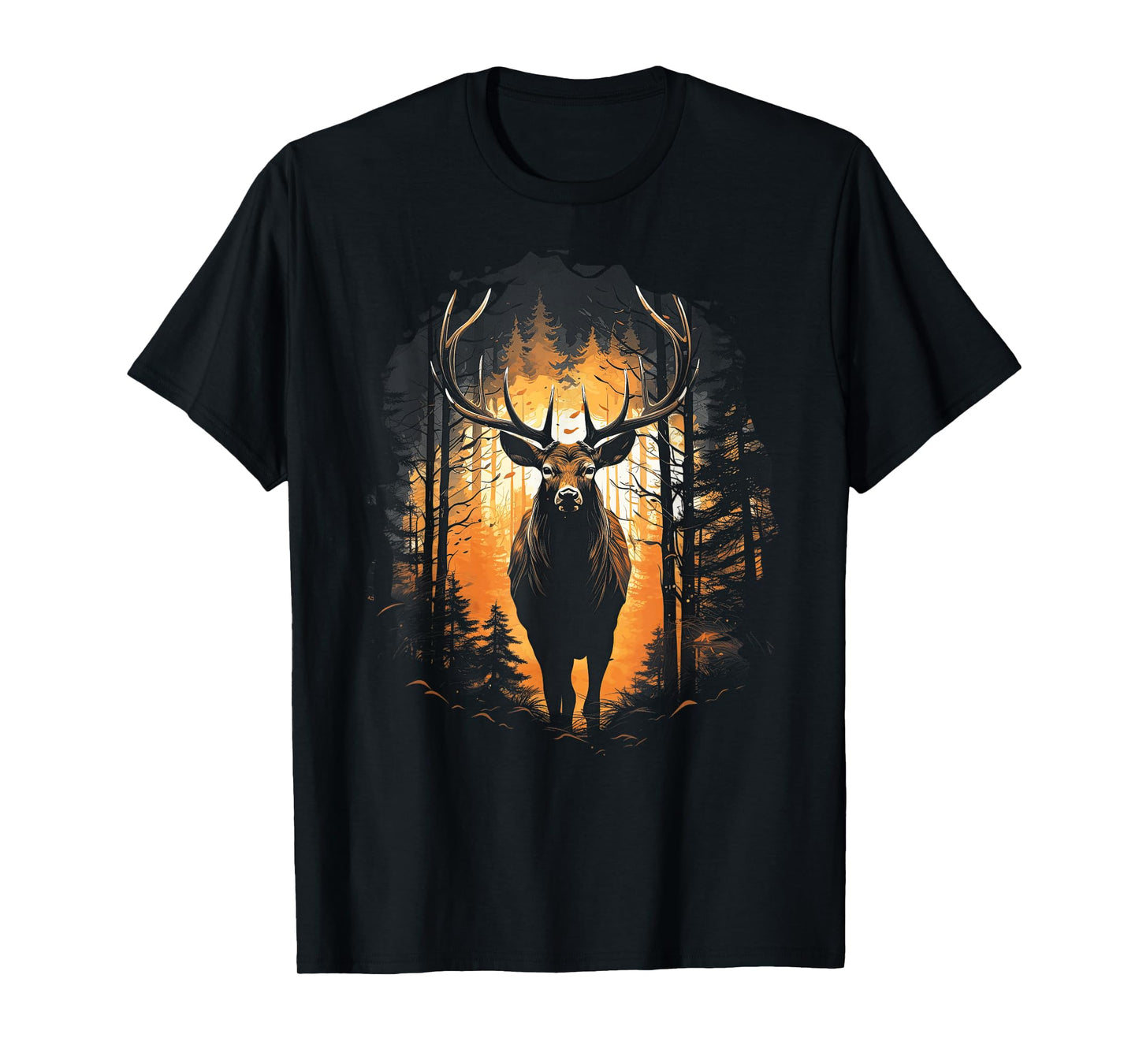 Forest Deer Wildlife Animal Illustration T-Shirt