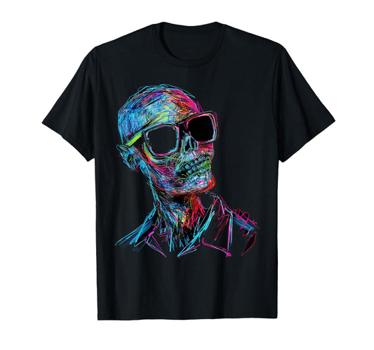 Zombie Costume Halloween Graphic Sunglasses Art Zombie T-Shirt