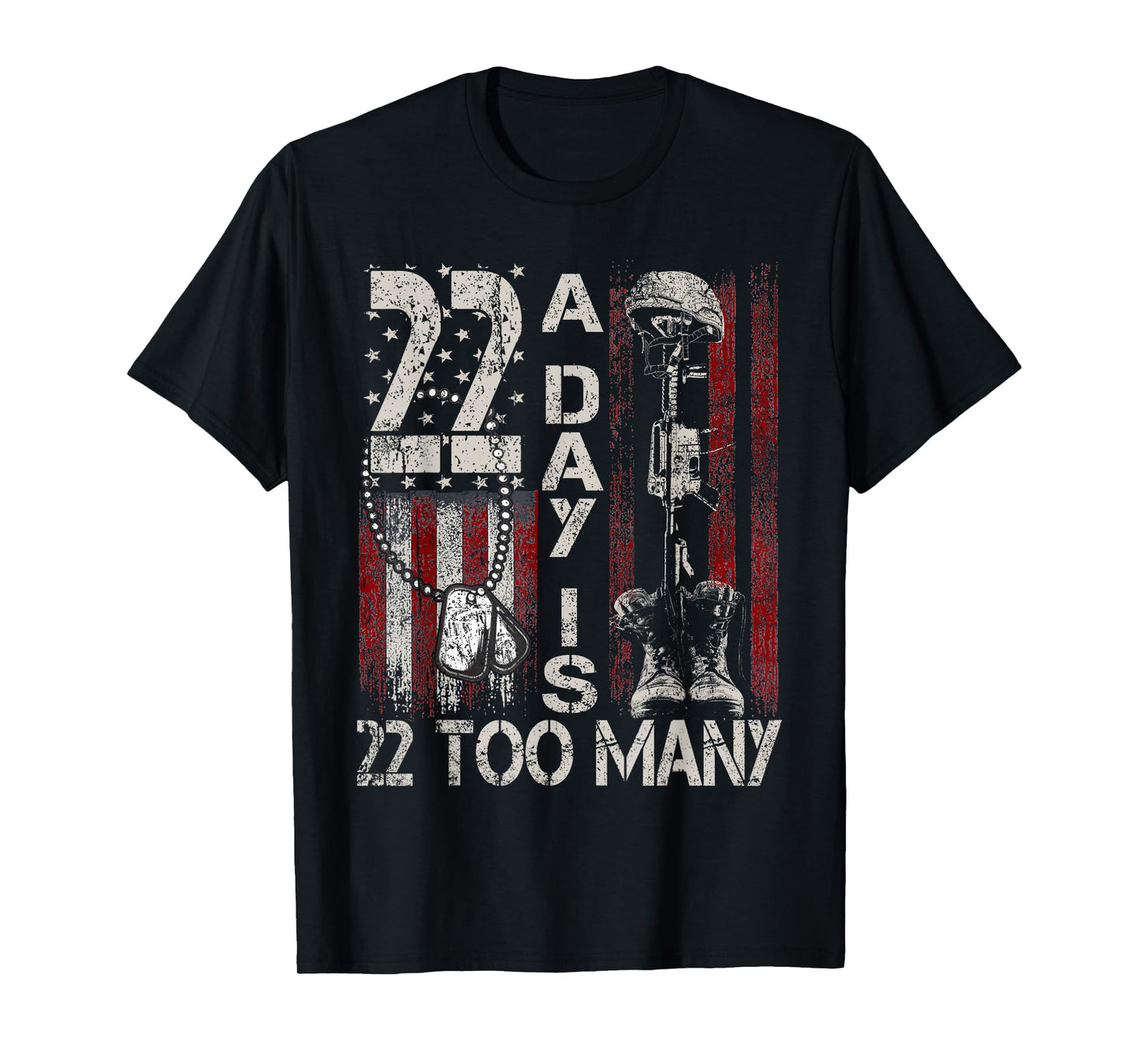 Veteran Lives Matter Suicide Awareness Ptsd Veteran 22 Day T-Shirt