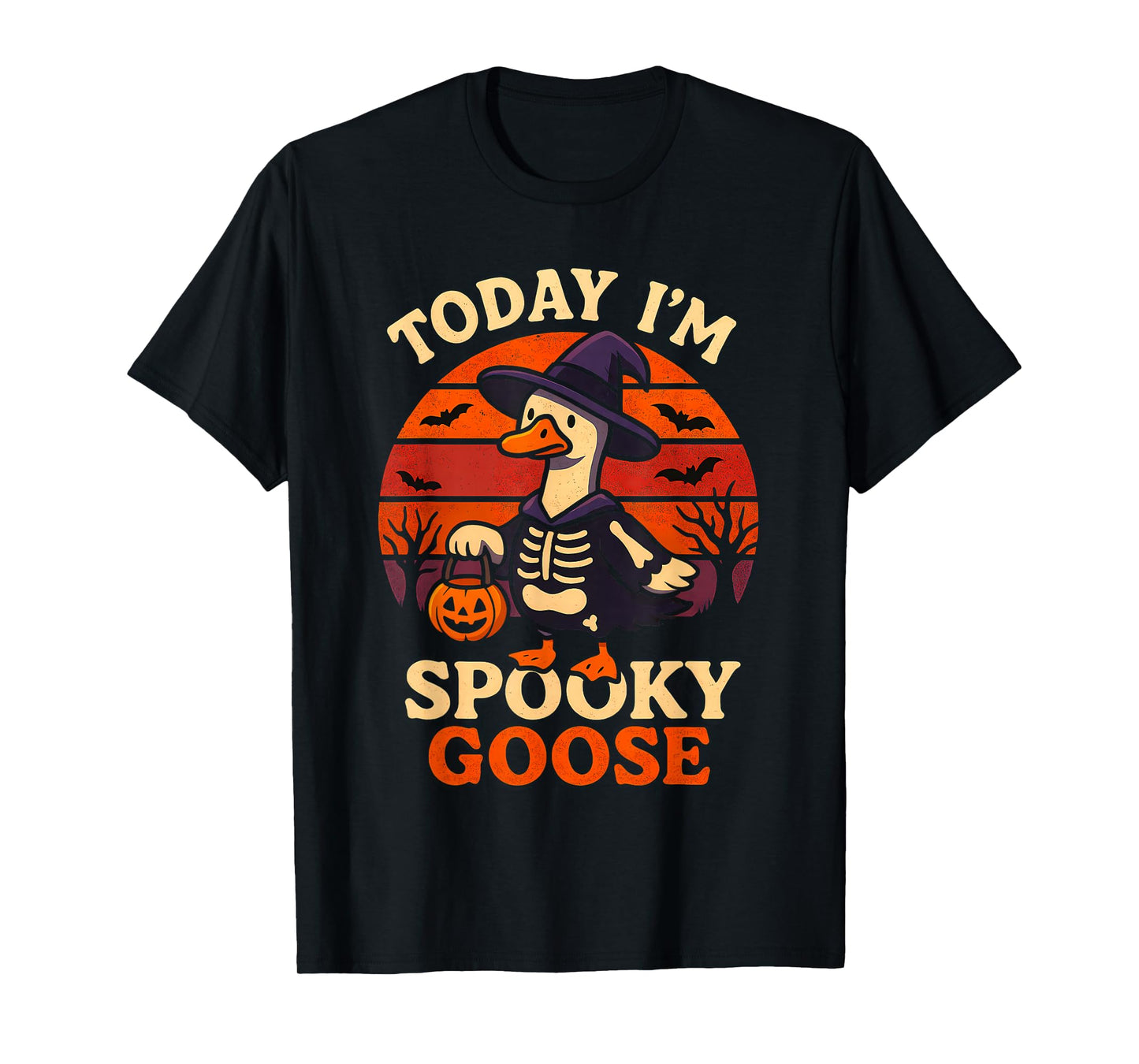 Today Im Spooky Goose Halloween Skeleton Costume Silly Goose T-Shirt
