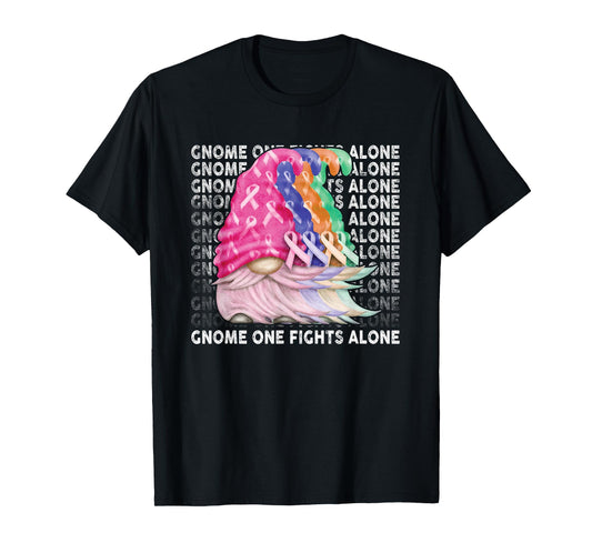 Gnome One Fights Alone Pink | Fight The Cancer T-Shirt