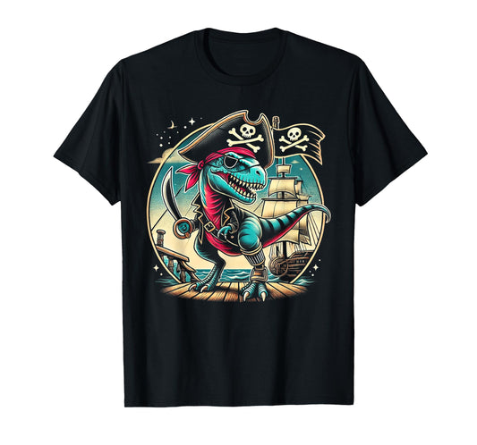 Pirate Dinosaur Tyrannosaurus Funny T-rex Halloween Costume T-Shirt