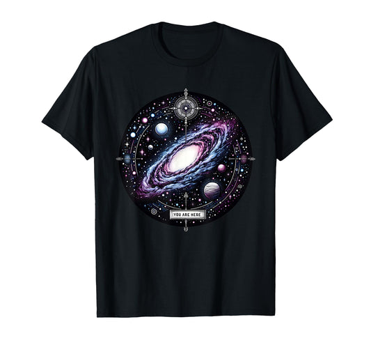 You Are Here Milky Way Funny Galaxy Astronomy Men Women Kids T-Shirt