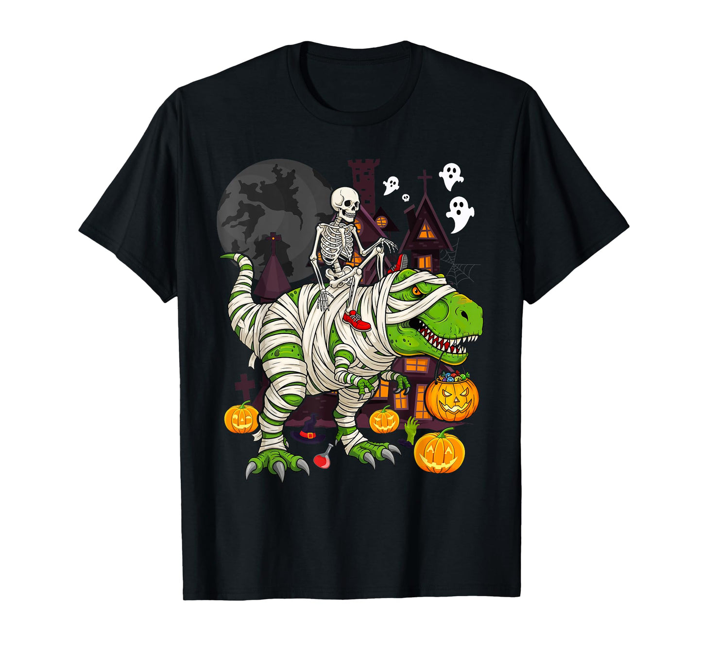 Halloween Boys Dinosaur Mummy T Rex Skeleton Kids T-Shirt