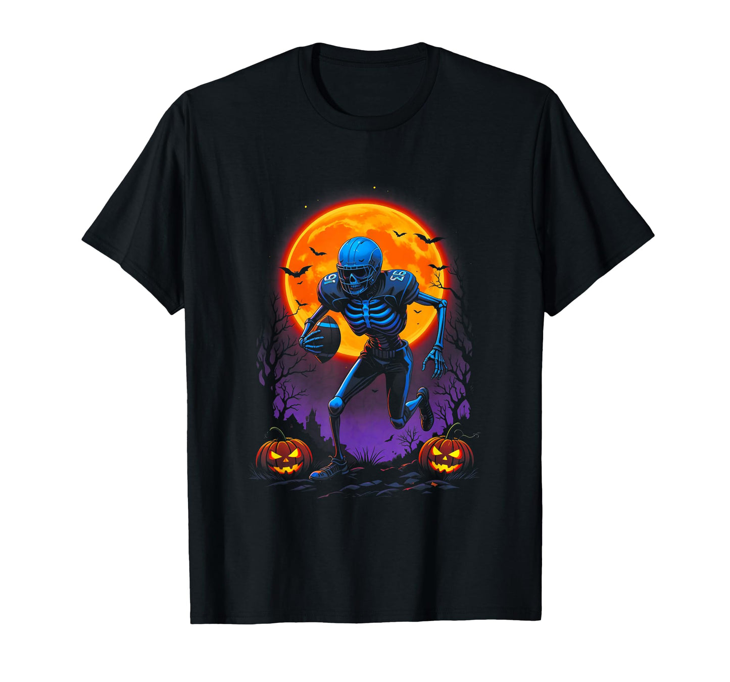 Halloween Skeleton Football Player Pumpkin American Football T-Shirt