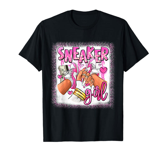 Women Pink And White Sneaker Girl, Funny Sneaker Girl Life T-Shirt