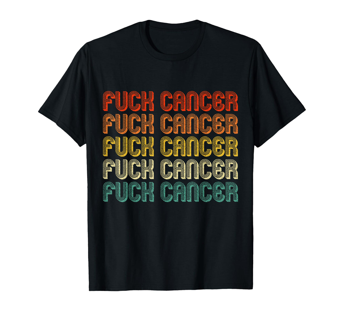 Fuck Cancer Thyroid Breast Awareness Retro Vintage T-Shirt