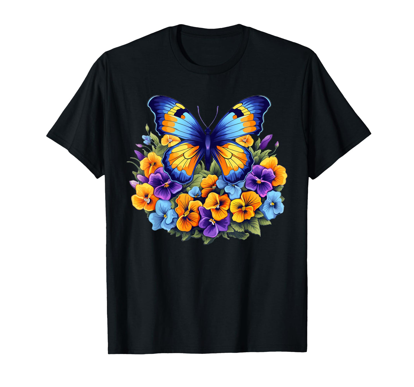 Pansies Butterfly Flower Pansy Gardening Floral T-Shirt