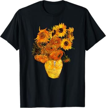 Van Gogh Sunflowers Vintage Yellow Flowers Art Painting T-Shirt