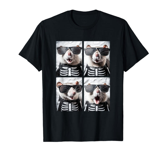 Cute Rats with Sunglasses Skeleton Costume Funny Halloween T-Shirt