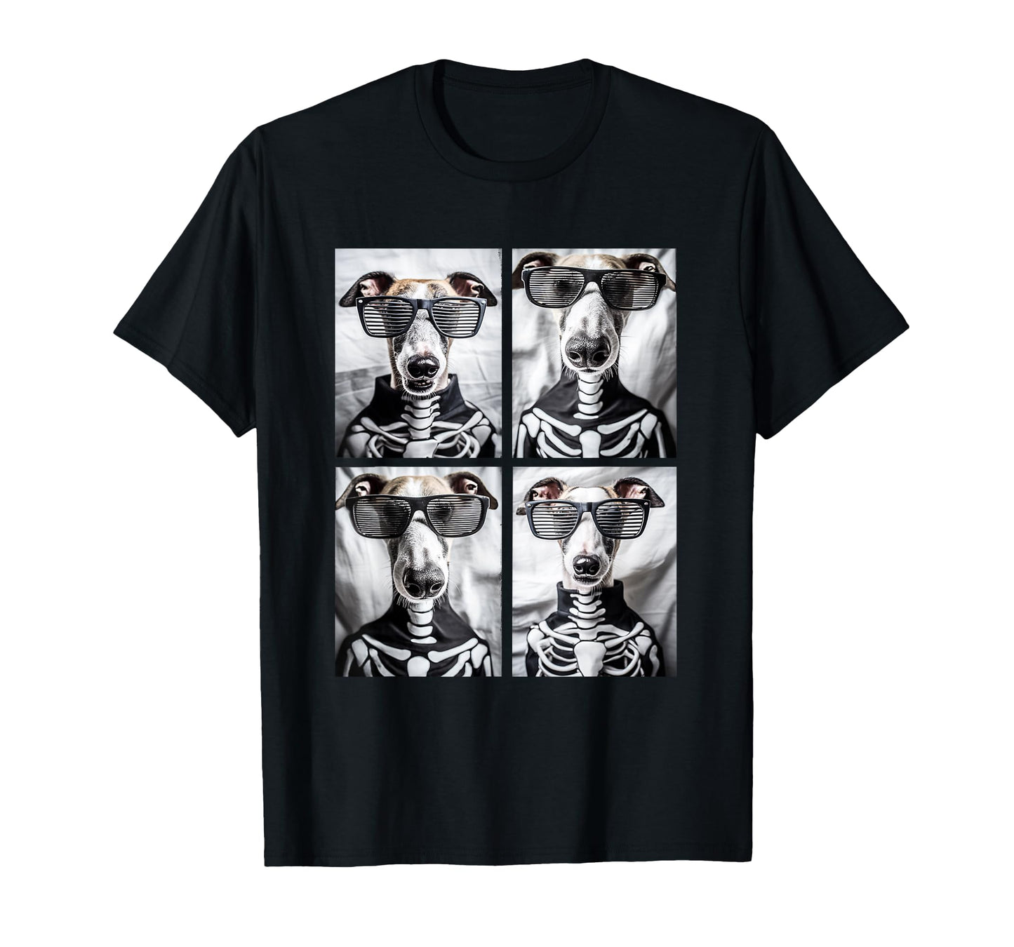 Whippet with Sunglasses Skeleton Costume Funny Halloween T-Shirt