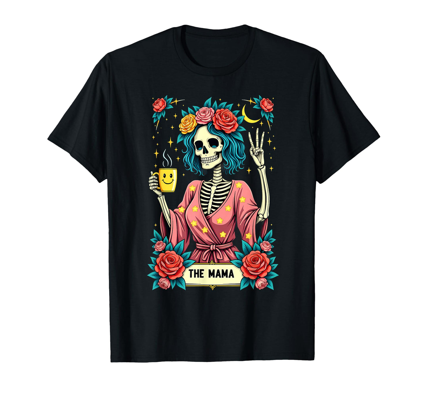Gothic Tarot Card The Mama Skeleton Halloween T-Shirt
