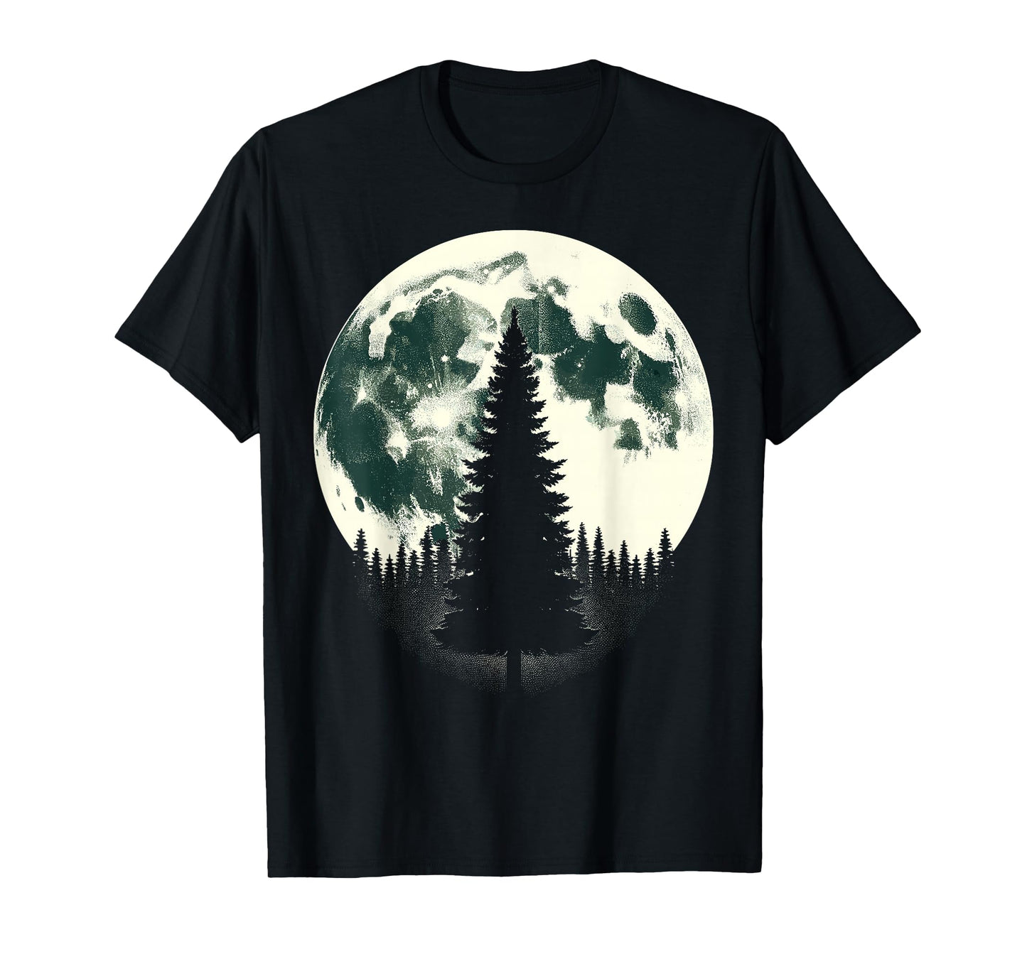 Moon Nature Forest Trees Outdoor T-Shirt