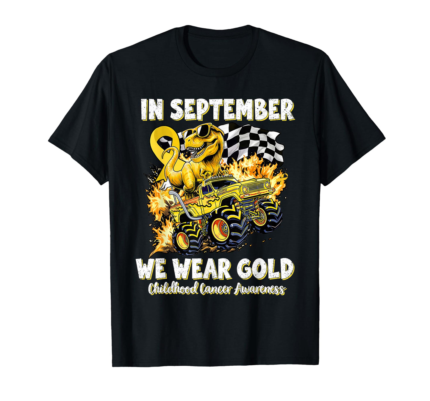 in September We Wear Gold Childhood Cancer Awareness Ribbon T-Shirt