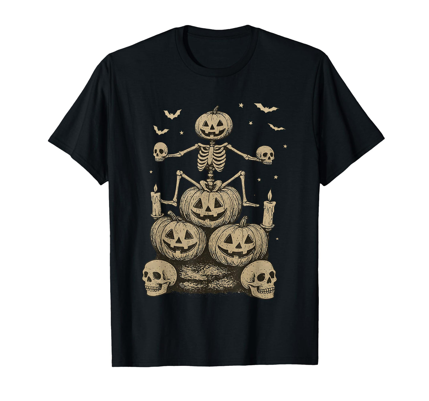 Skeleton Pumpkin Halloween 2025 T-Shirt