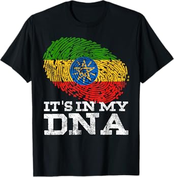 It's In My DNA Ethiopian Gifts Horn of Africa Ethiopia Flag T-Shirt