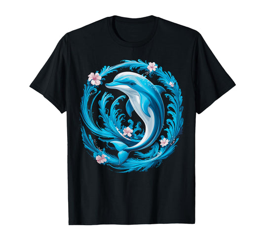 Cute Dolphin Floral T-Shirt