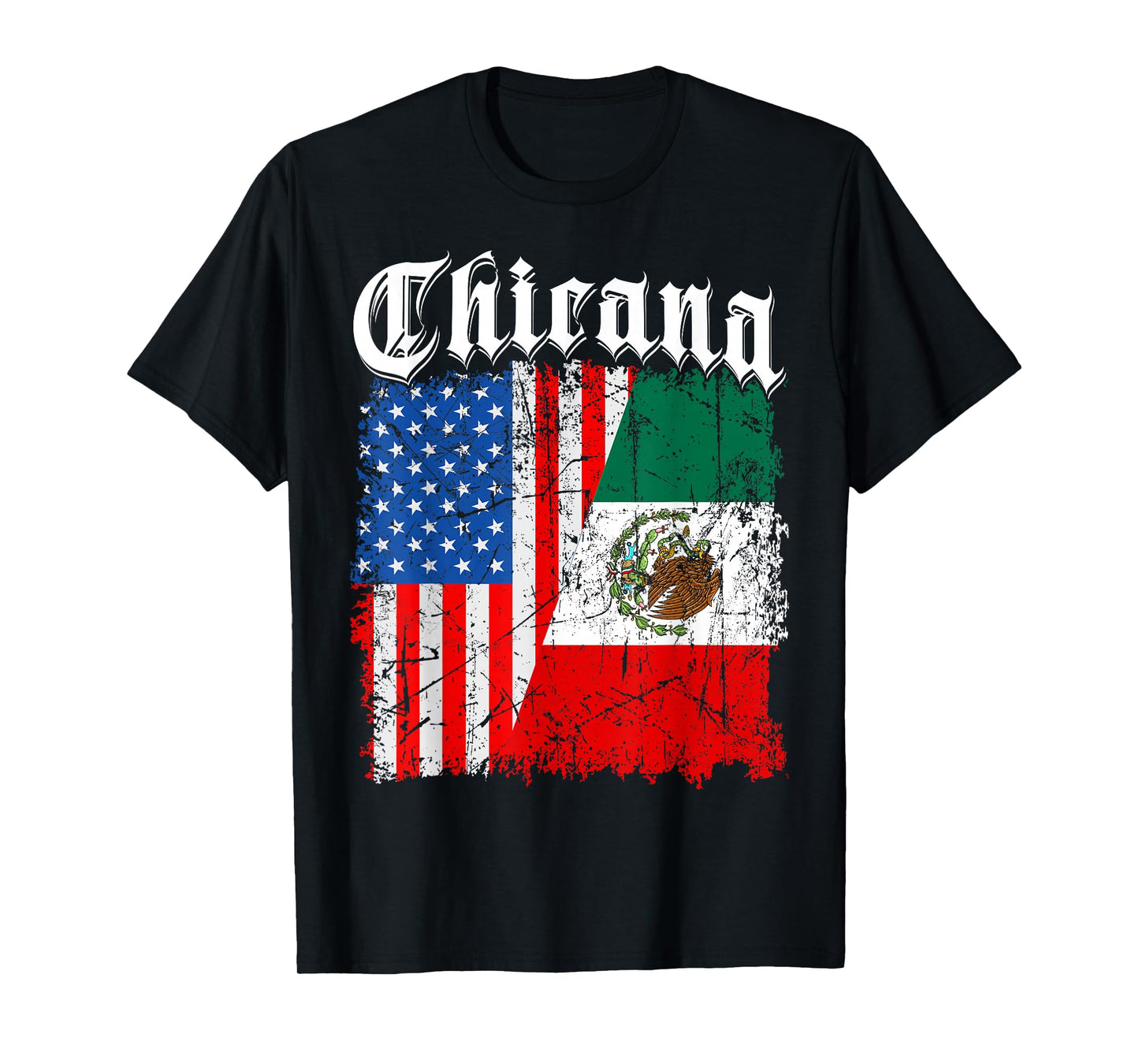 Chicana Mexican USA Flag Mexico Independence Day Women Men T-Shirt