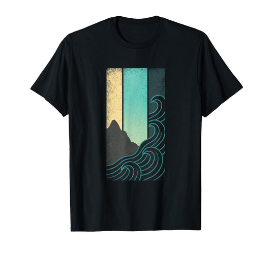 Abstract Waves Mountains - Summer Forest Beach Nature T-Shirt