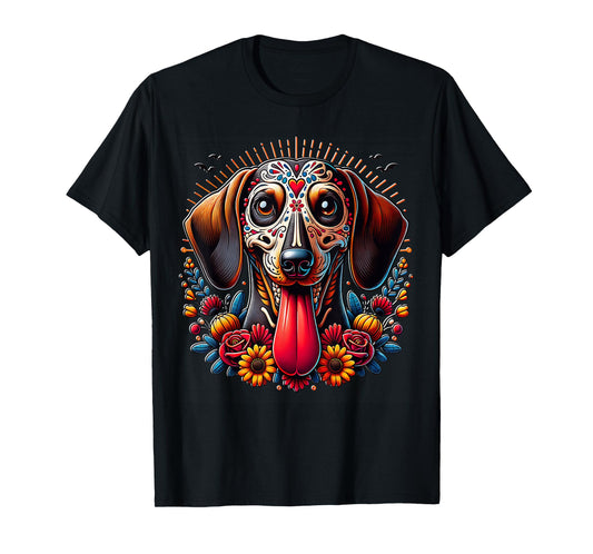Dachshund Dia De Los Muertos Dachshund Skeleton Doxie T-Shirt