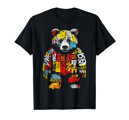 Bear Text Abstract Colorful Animal Art Bear T-Shirt