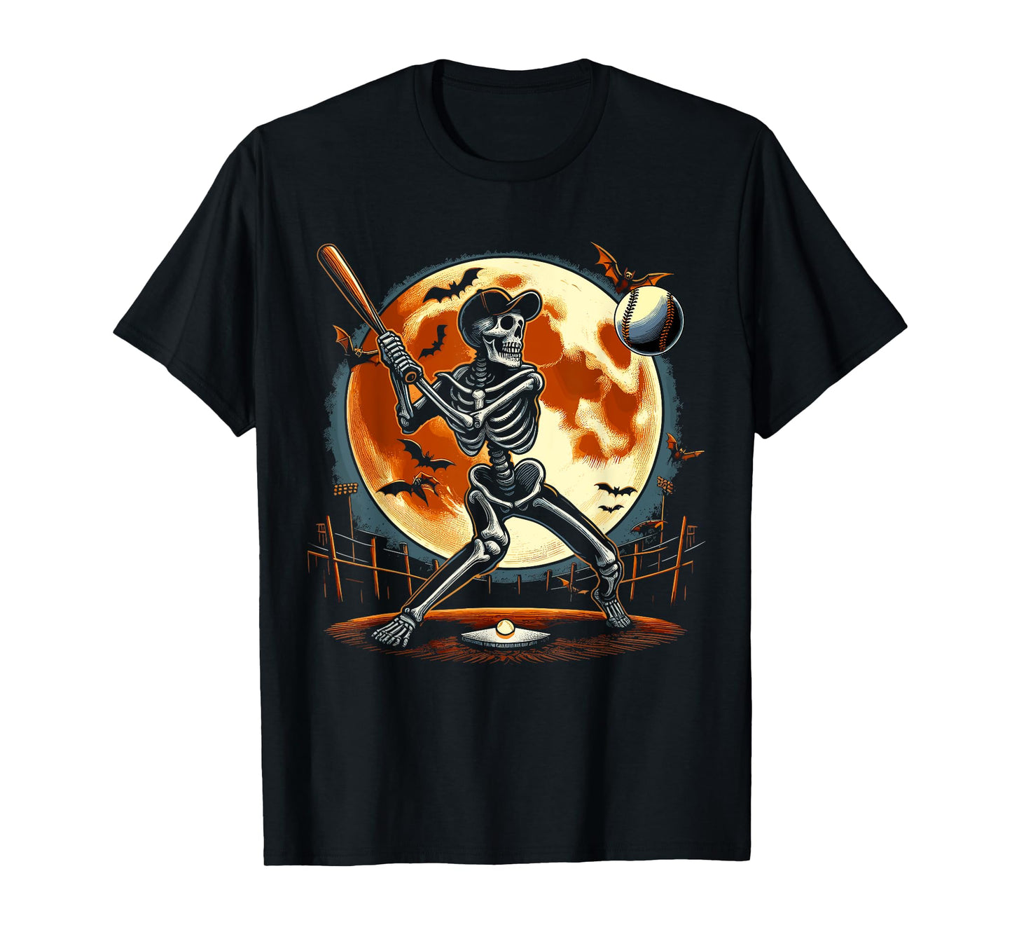 Halloween Baseball Skeleton Halloween T-Shirt
