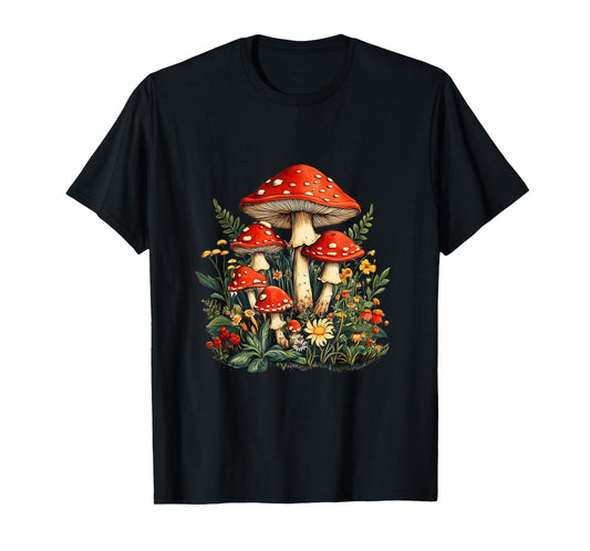 Cottagecore Mushroom Garden Lover Nature Plant Vintage T-Shirt