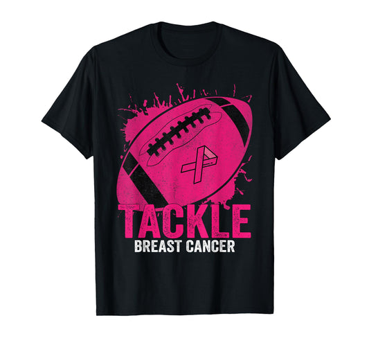 Tackle Breast Cancer Awareness Football Breast Cancer Design T-Shirt