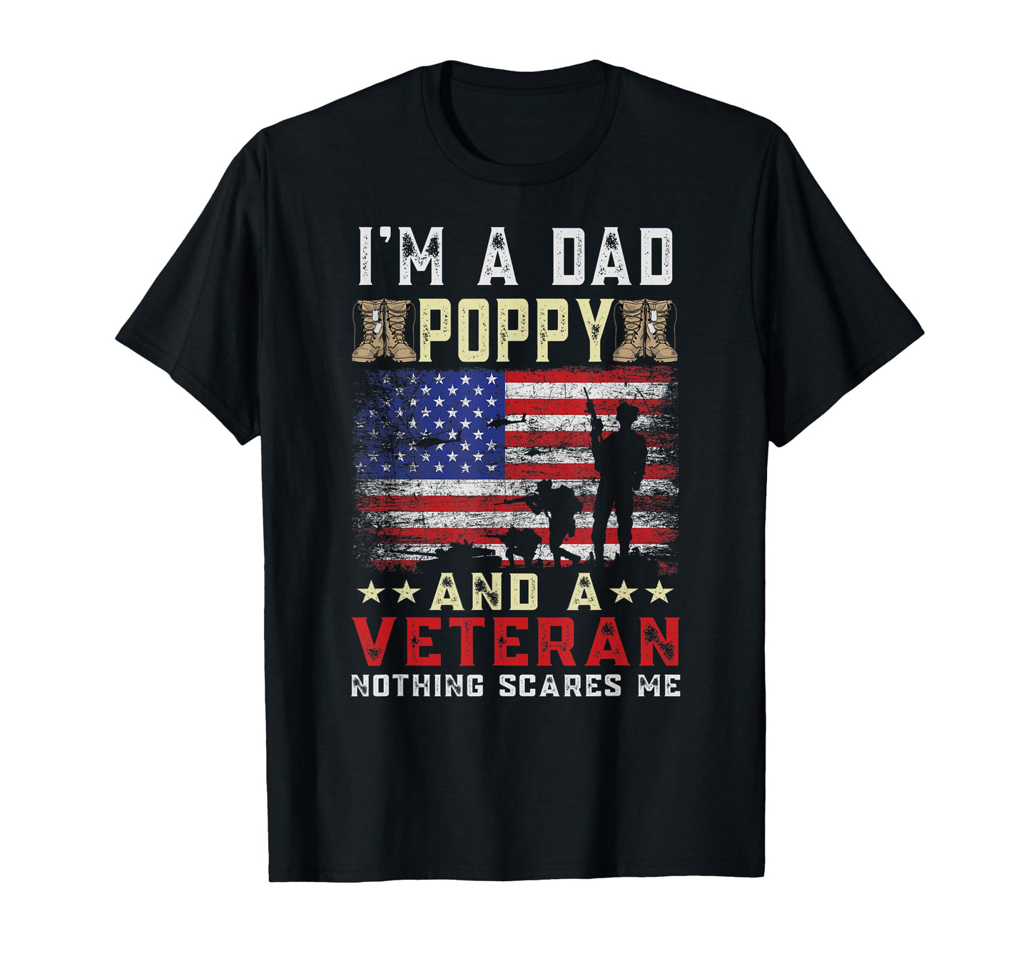 I'm A Dad Poppy and A Veteran American Flag Father's Day T-Shirt