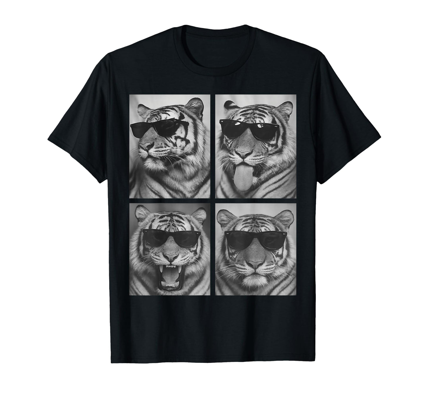 Cute Tigers with Sunglasses Cool Feline Animals Photo Booth T-Shirt