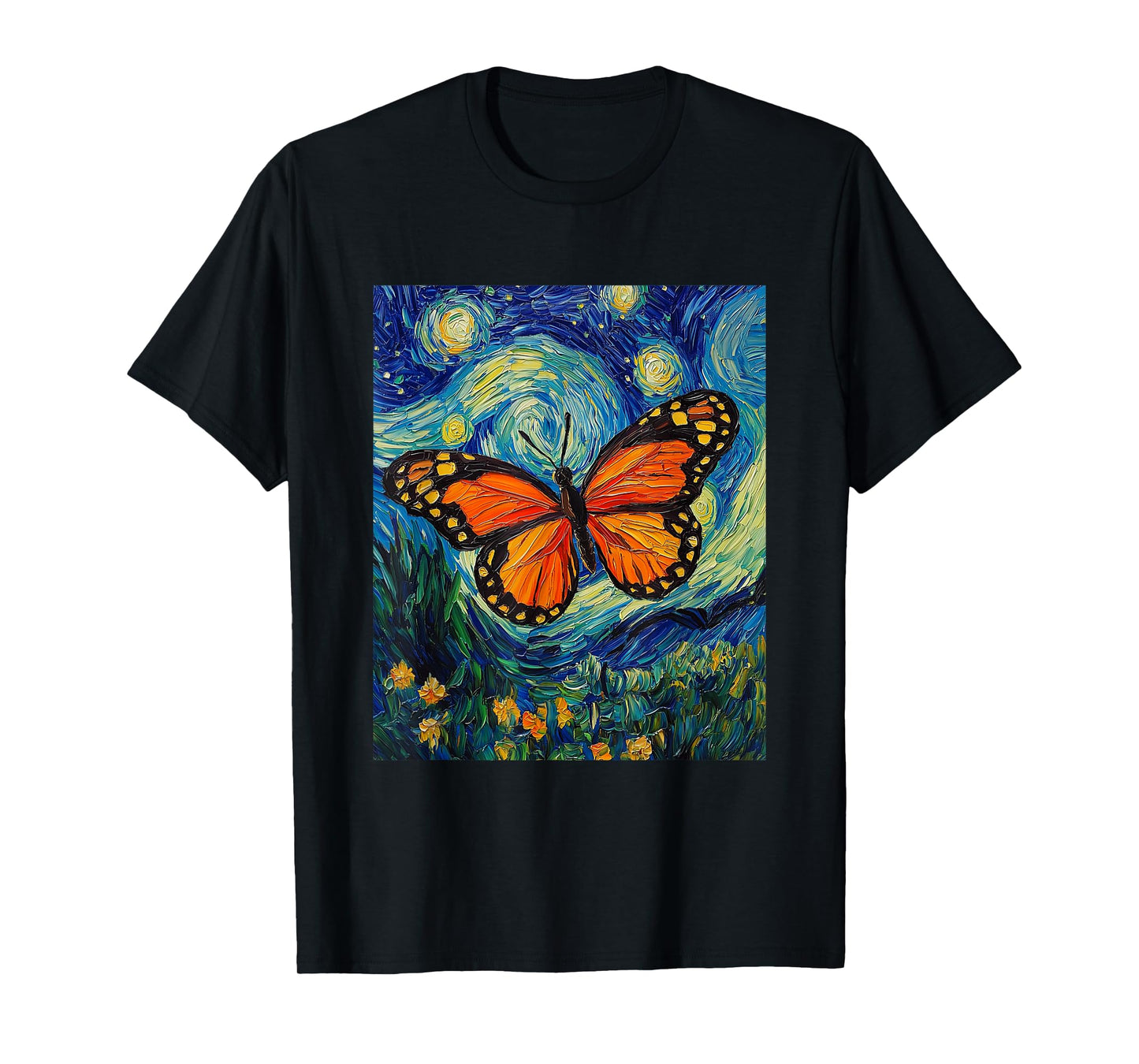 Cute Butterfly - Van Gogh Style - Starry Night T-Shirt