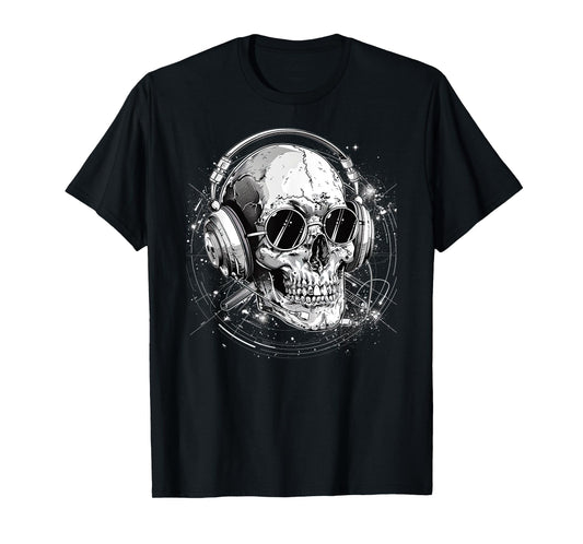 Skull with Headphones Music T-Shirt