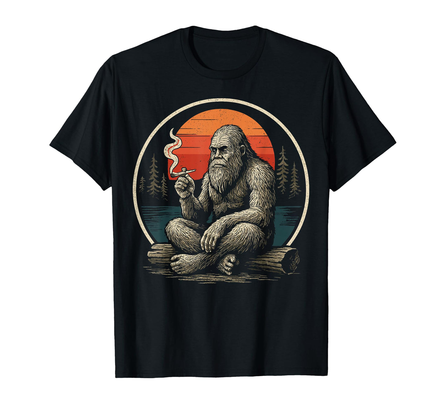 Funny Bigfoot Smoking Joint Nature T-Shirt
