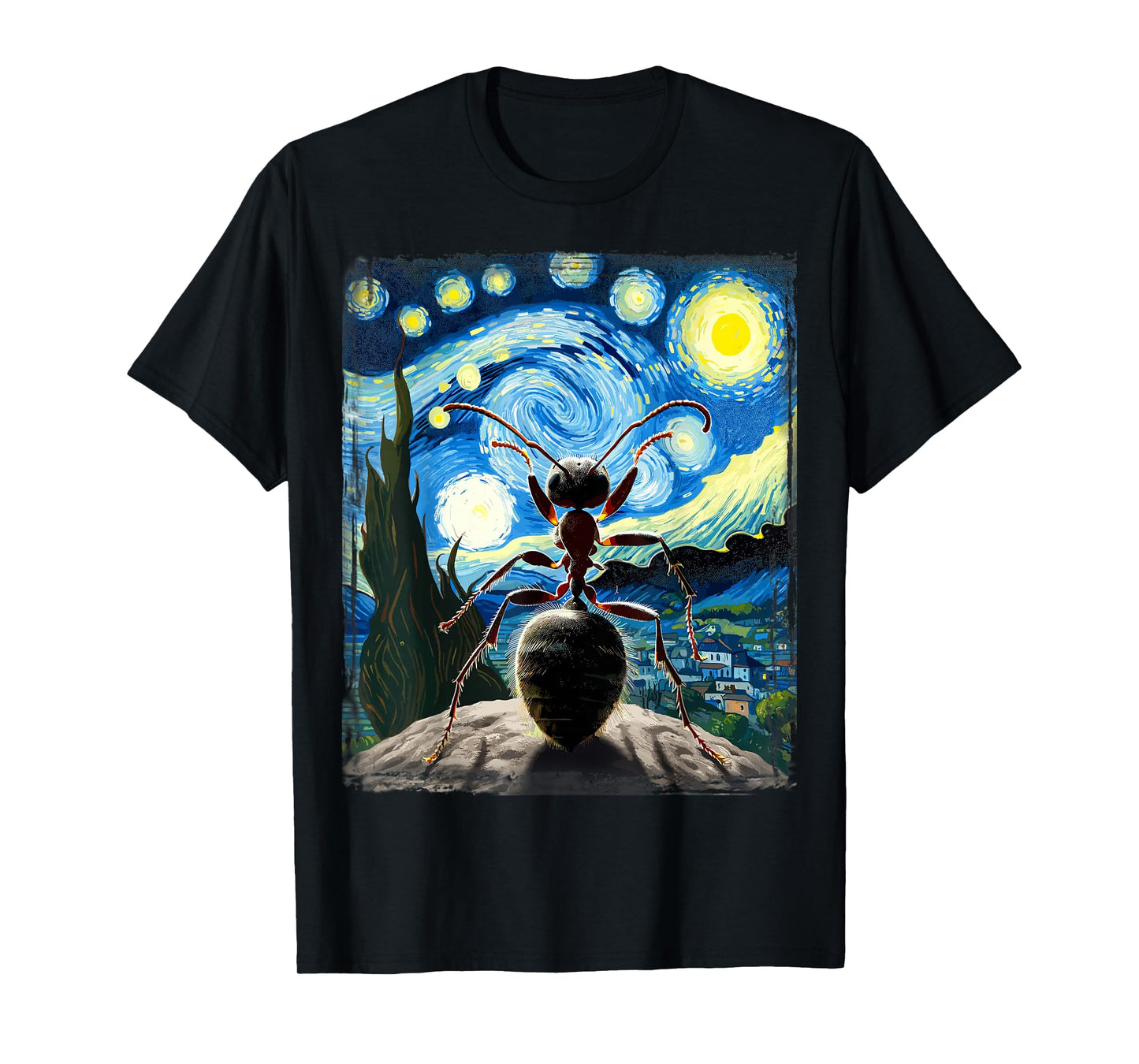 Artistic Ant Shirt Van Gogh Style Starry Night Ant T-Shirt