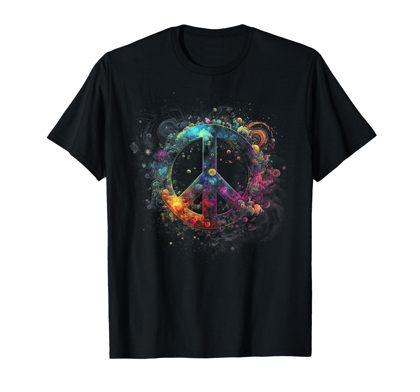 Peace sign of freedom hippie flower child space science T-Shirt