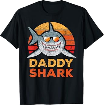 Daddy Shark Sunglasses Distressed T-Shirt