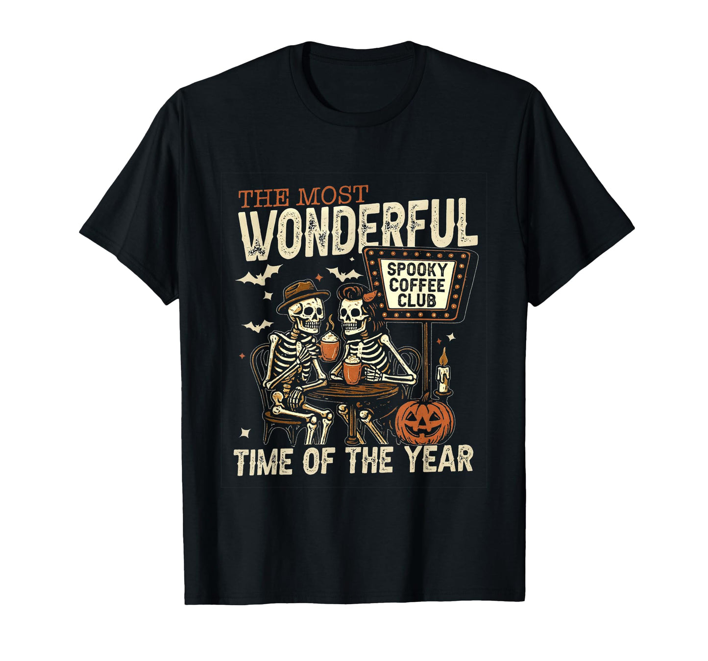 Coffee Club Retro Coffee Skeletons for Coffee Lover Couple T-Shirt
