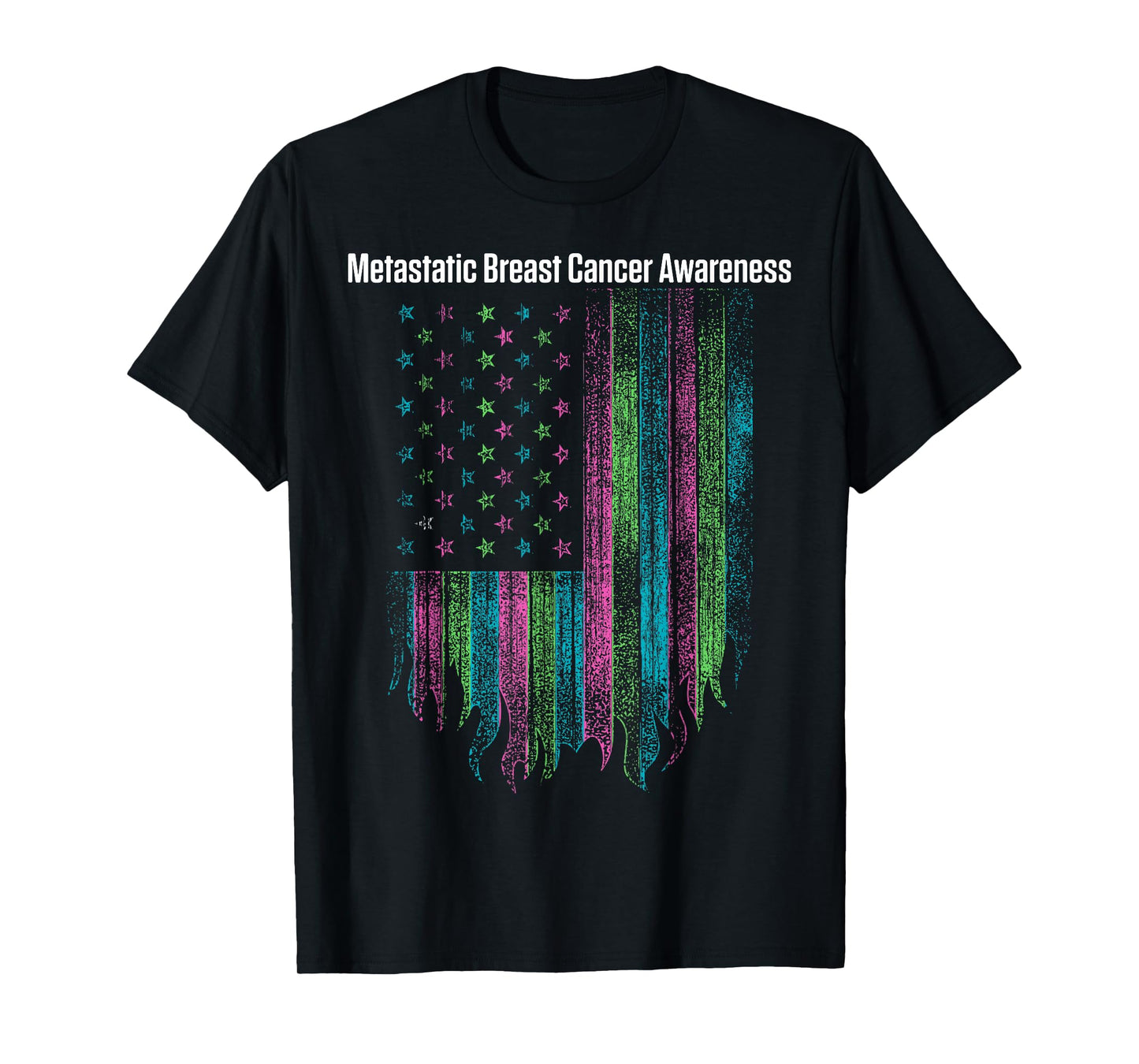 Metastatic Breast Cancer Awareness Flag Warrior T-Shirt