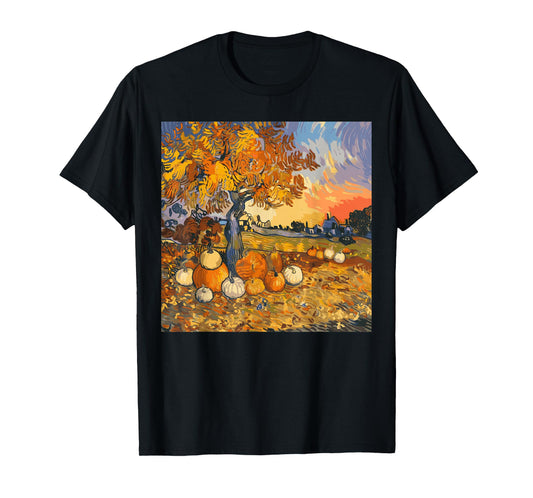 Autumn Aesthetic Fall Lovers Van Gogh Autumn Leaves Pumpkins T-Shirt