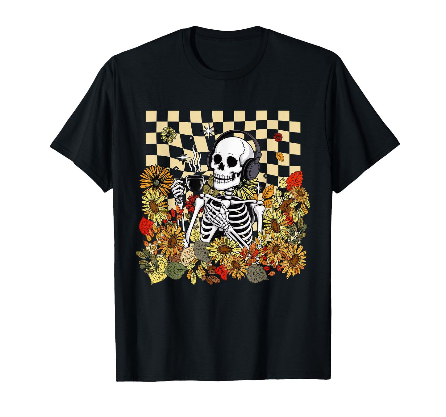 Skeleton Drinking Coffee Shirt for Men Women Never Better T-Shirt