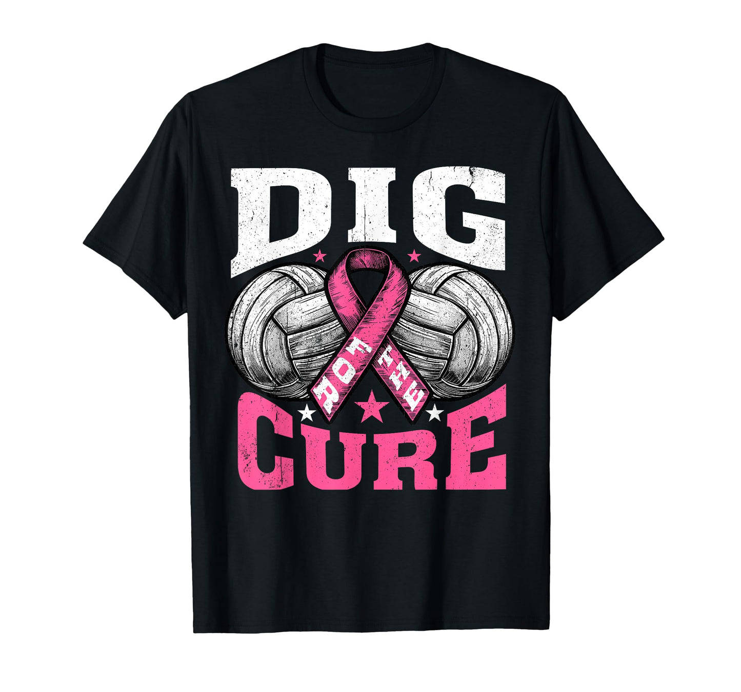 Breast Cancer Volleyball Dig Cure Wear Pink Out Awareness T-Shirt