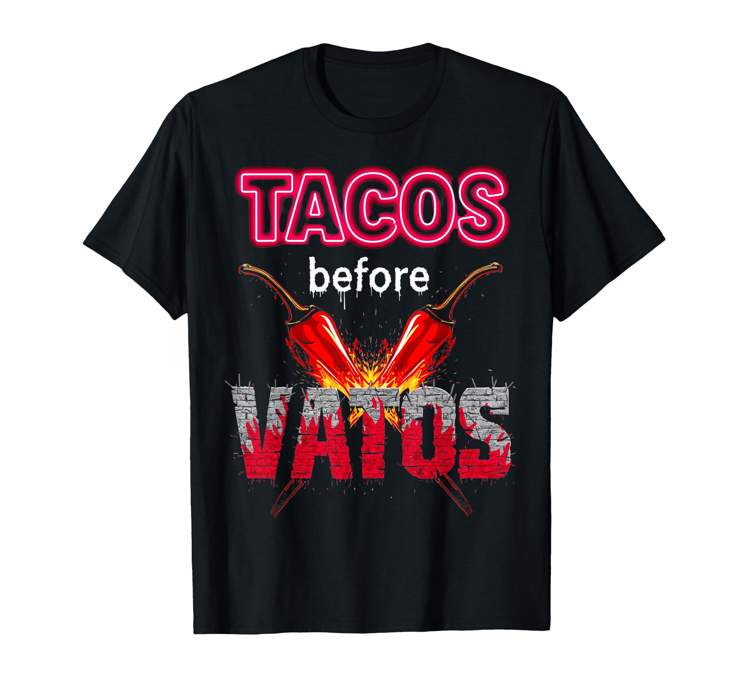 Tacos Before Vatos Funny Fiesta Latina Womens Top T-Shirt