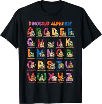 Cute Educational Dinosaur Alphabet ABC Baby Dino T-Shirt