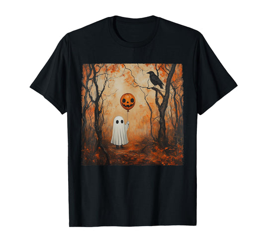 Vintage Ghost Pumpkin Gothic Halloween Ghost Spooky Season T-Shirt