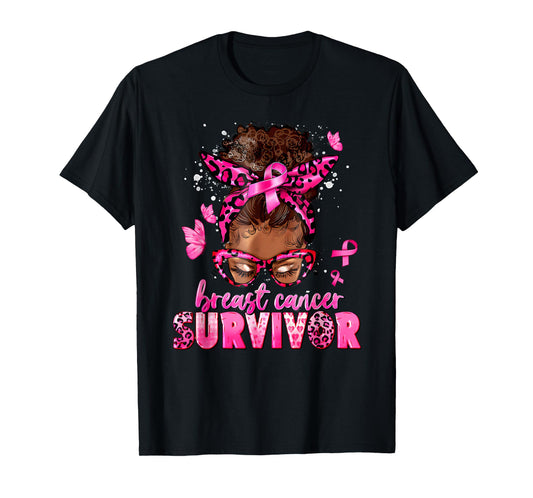 Breast Cancer Awareness Survivor Black Women Melanin Warrior T-Shirt