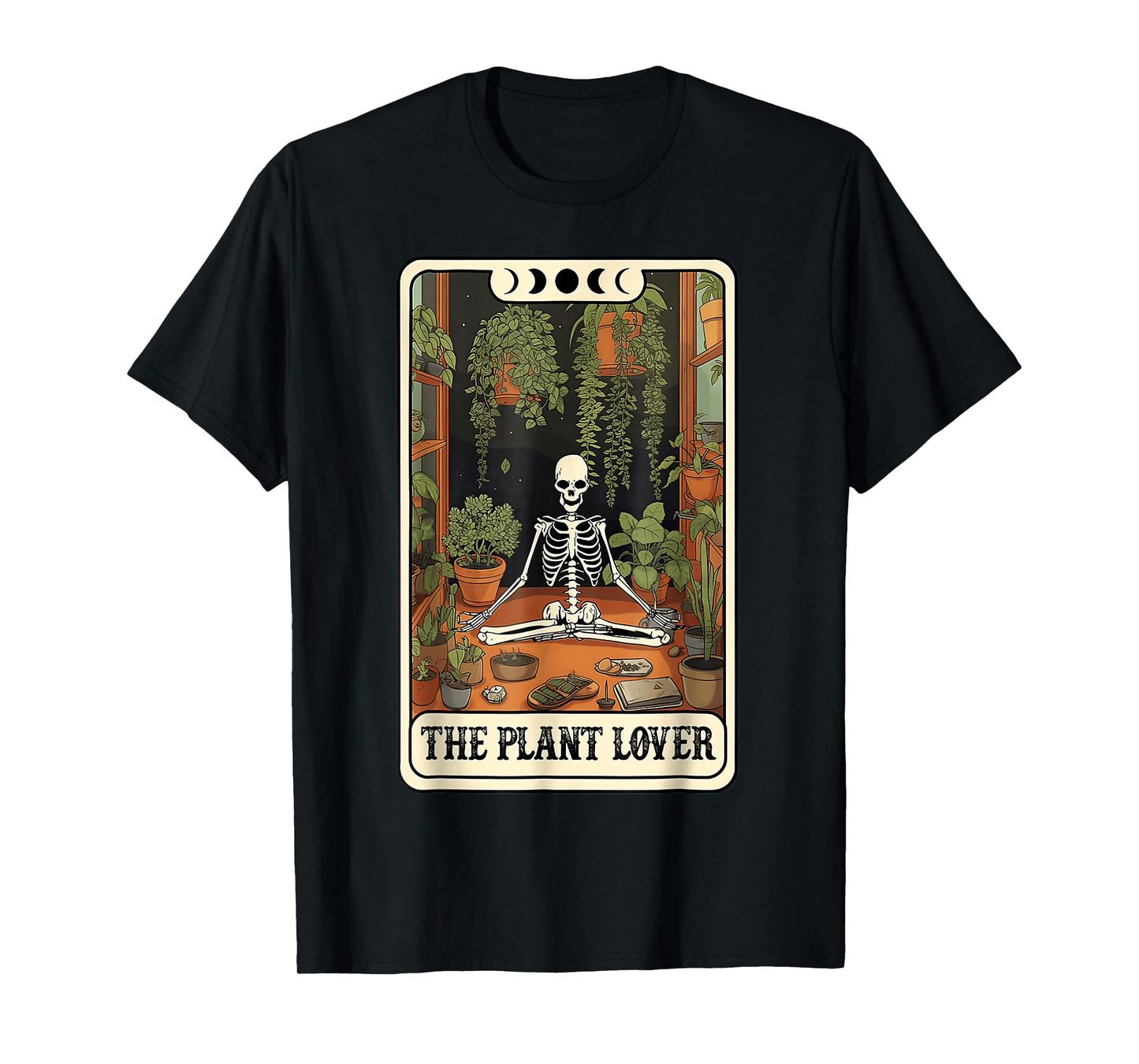 The Plant Lover Tarot Card Halloween Skeleton Stay Spooky T-Shirt