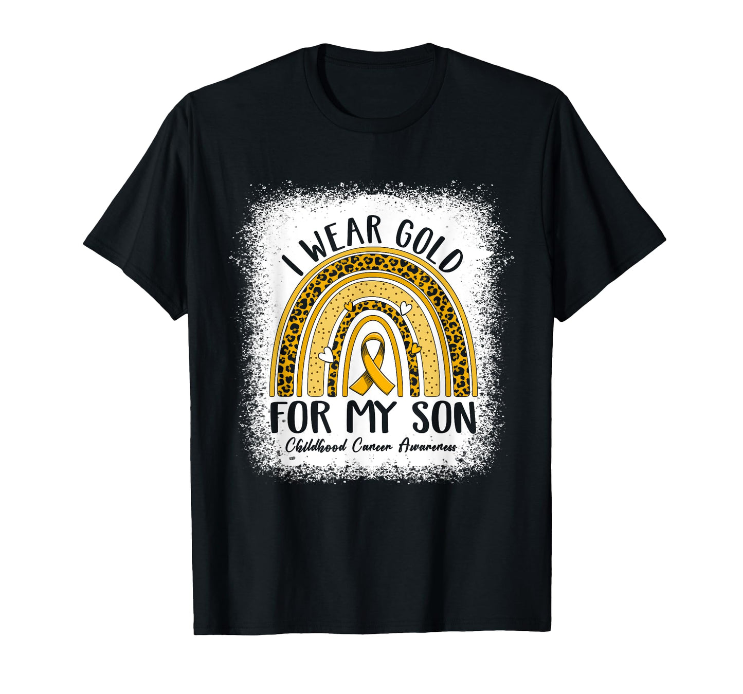 I Wear Gold For My Son Childhood Cancer Awareness Ribbon T-Shirt