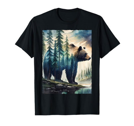 Bear and Forest Nature T-Shirt