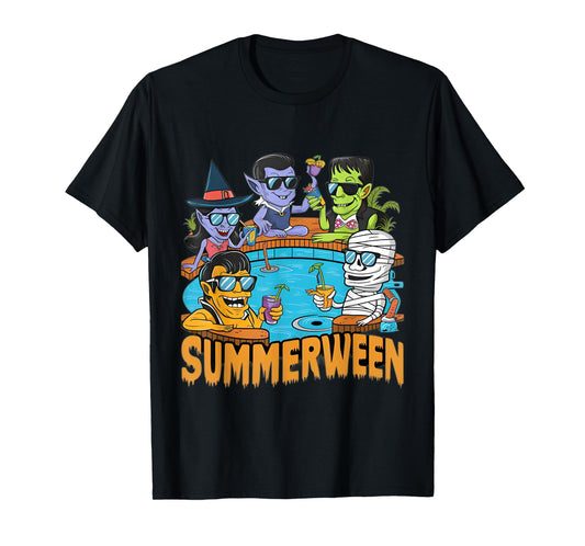 Summerween Halloween Spooky Monster T-Shirt for Men Women Kids